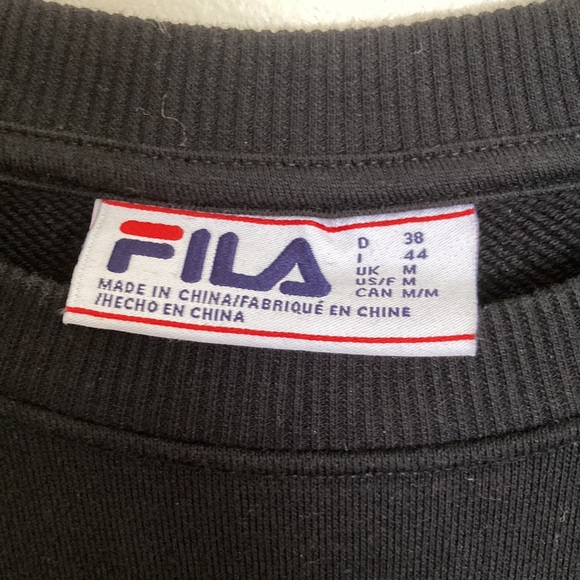 FILA Women's Black Sweater Colorful Pink Sweatshirt Long Sleeve Crewneck Top - Picture 5 of 8